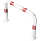 Anti-nudge hoop |  76 x 2,6 mm | without cross bar | to be fixed by plugs | total width: 1000 mm | total height: 650 mm | hot-dip galvanized and white coatedwith red reflecting stripes